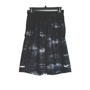 Nike Shorts Adult Medium Black Gray Brown Drifit Graphic Drawstring Mens